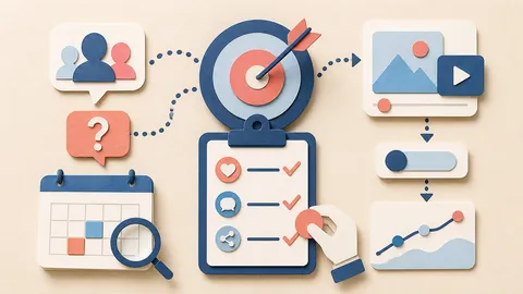 Helle Papercraft-Illustration zum Ratgeber Social-Media-KPIs auswählen