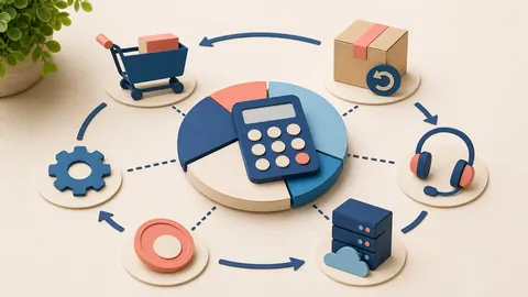 Helle Papercraft-Illustration zum Ratgeber Total Cost of Ownership berechnen