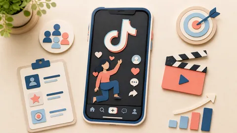 Helle Papercraft-Illustration zum Ratgeber TikTok Business starten