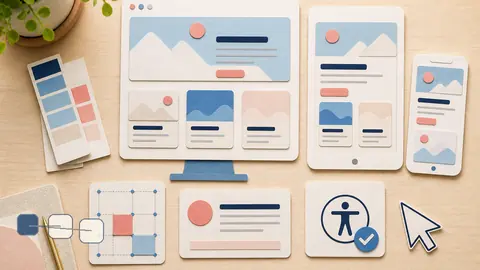 Helle Papercraft-Illustration zum Ratgeber Call-to-Actions verständlich gestalten