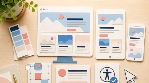 Helle Papercraft-Illustration zum Ratgeber Responsive Images ausliefern