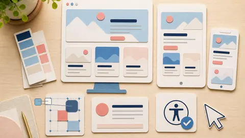 Helle Papercraft-Illustration zum Ratgeber Website-Wartung organisieren