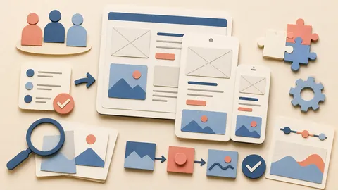 Helle Papercraft-Illustration zum Ratgeber Wireframes sinnvoll einsetzen
