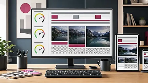 Performance- und Bildanalyse für Desktop, Tablet und Smartphone auf mehreren Geräten